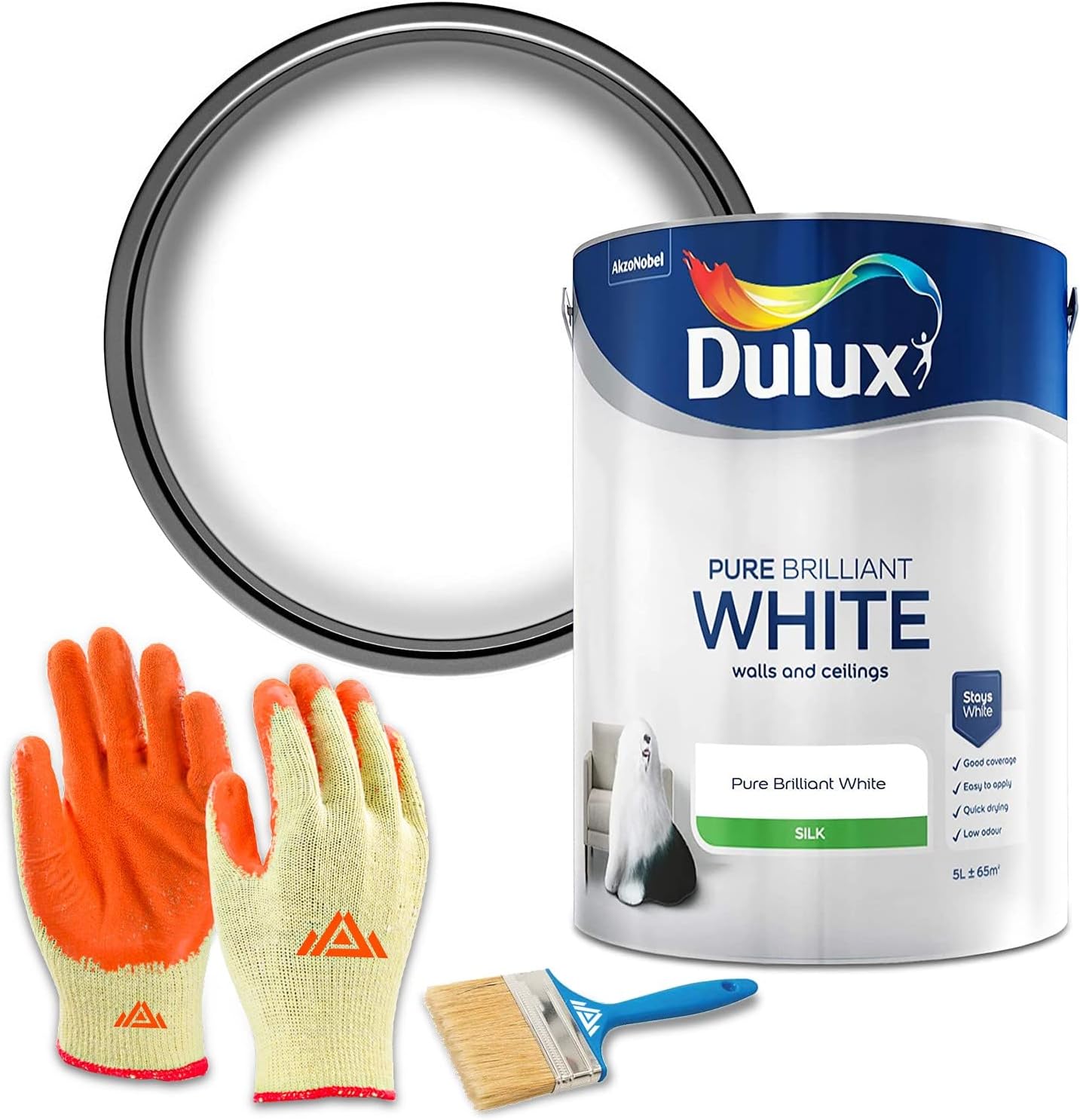 Dulux Silk Smooth and Creamy Emulsion Paint for Use on Walls/Ceilings ...