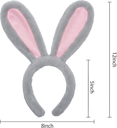 Miniatura 6 de Diademas de orejas de conejo, cola de conejo, Pascua, Halloween, cosplay, fiesta, disfraces de conejo, accesorios de diadema