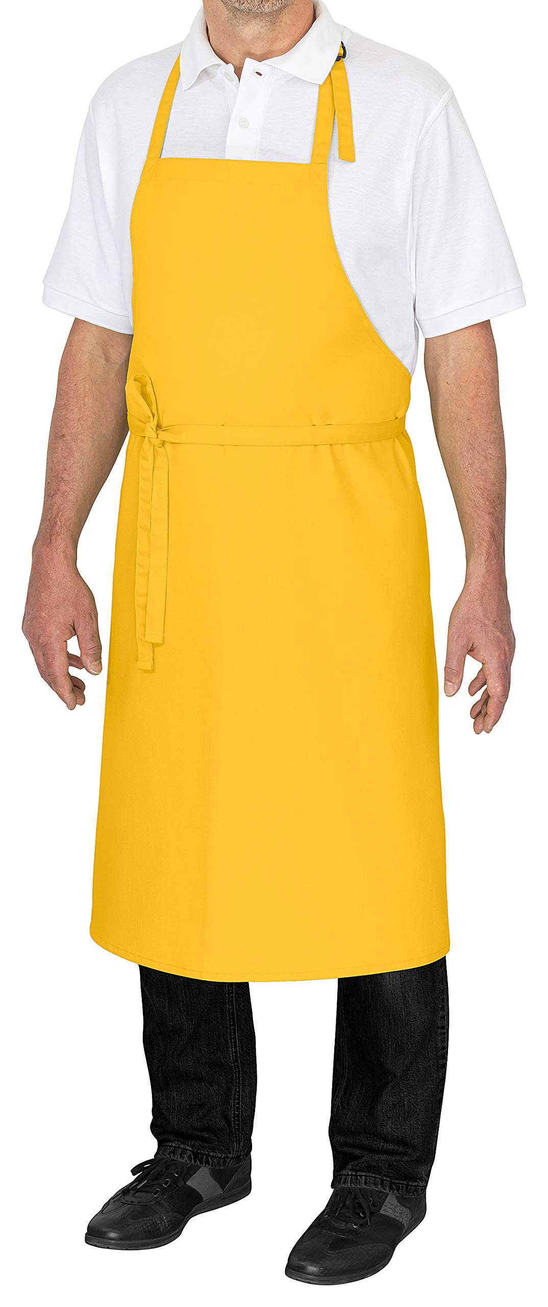 DESERMO Delantal de cocina de alta calidad, 100 x 80 cm (largo x ancho), ajustable para hombre y mujer, delantal de cocina de mezcla de algodón, delantal con gran selección de colores