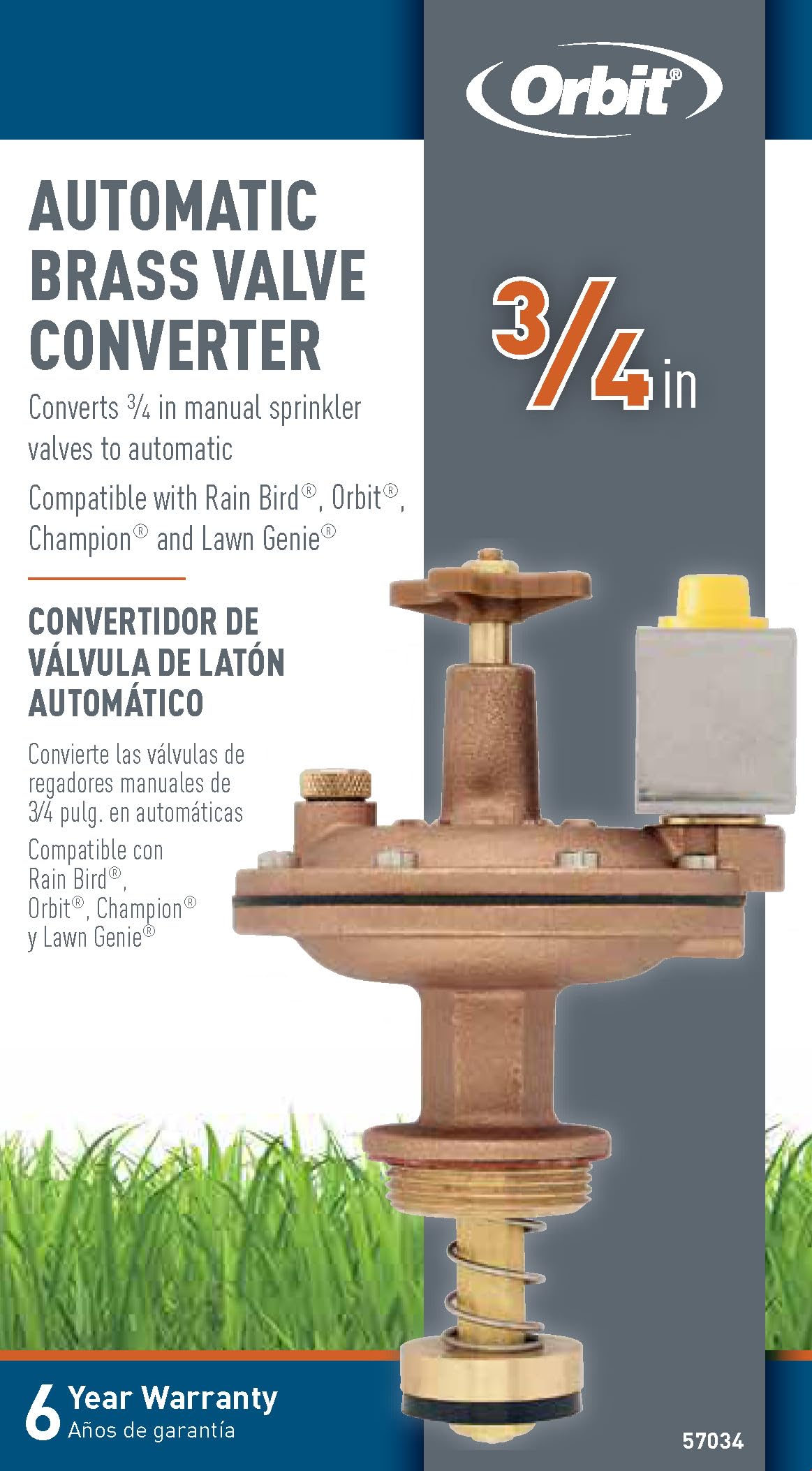 Orbit WaterMaster Underground 57034 3/4-Inch Brass Automatic Converter Valve