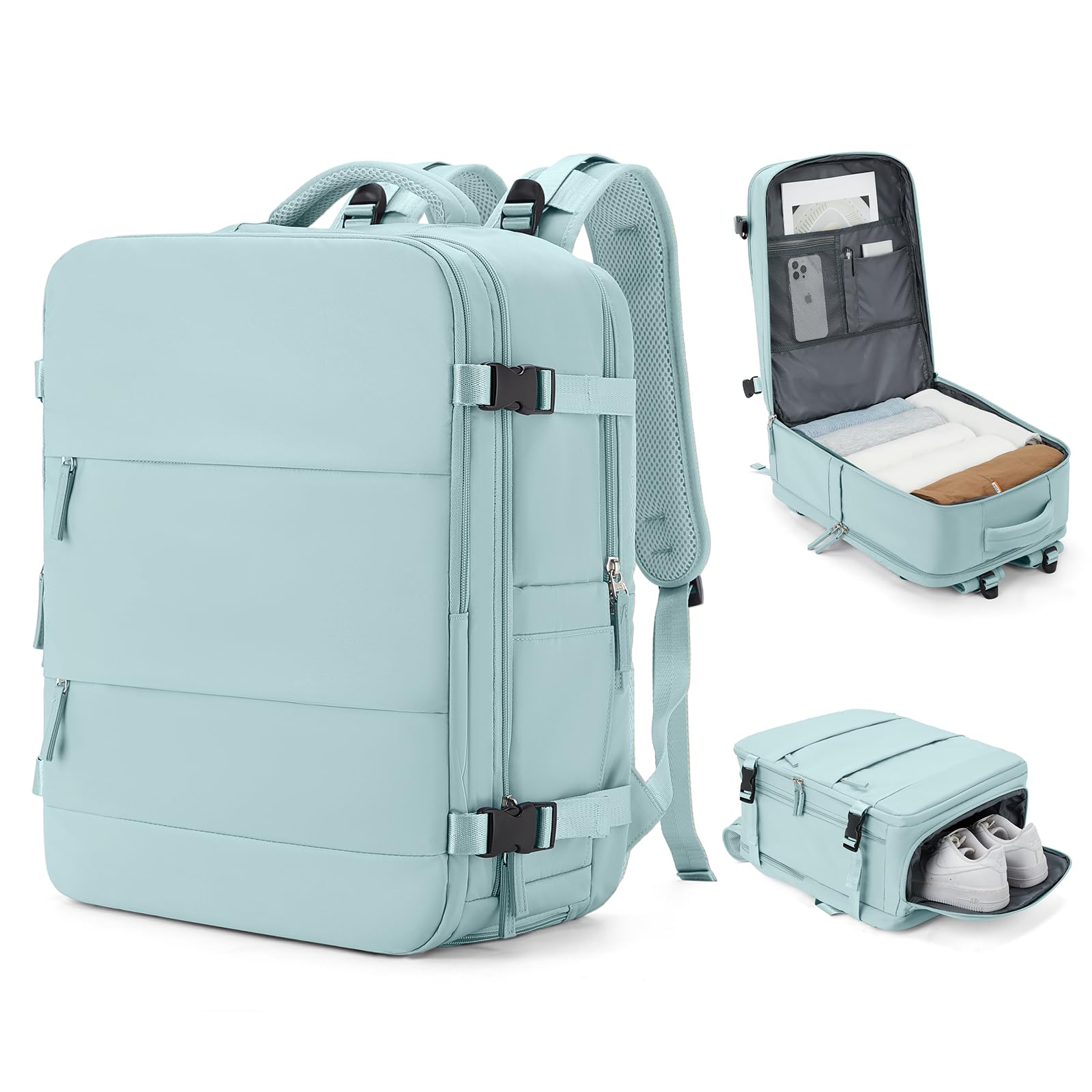 coowoz Large Travel Backpack Carry On for Women Man Gym Backpacks with Laptop Compartment Mochila de Viaje Teacher Personal Item Backpack Rucksack Airplane Accessories Must Haves Blue