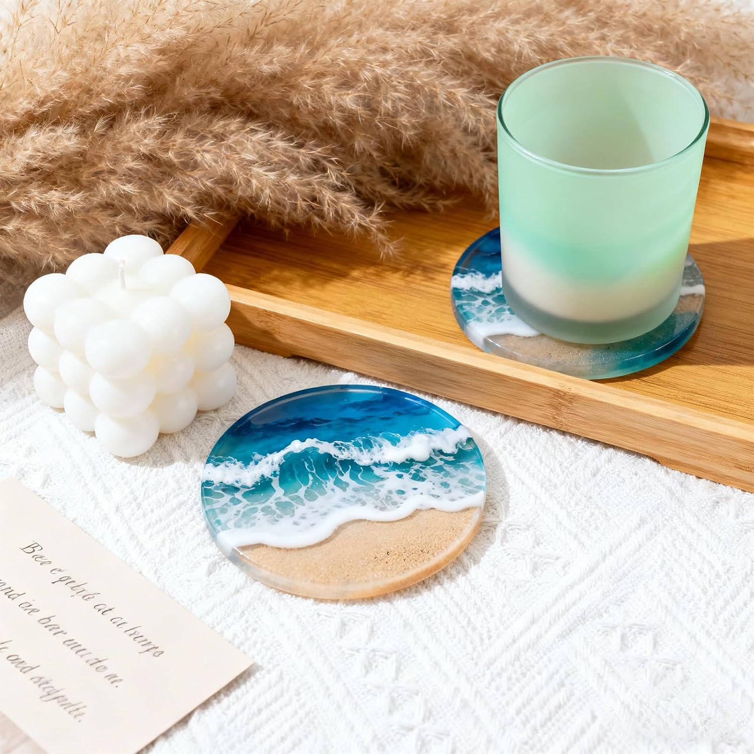 2 PCS Resin Coaster Molds, Round Thickened Silicone Coaster Molds for Epoxy Resin Casting, DIY Coasters, Candle Holders, 7", 5"