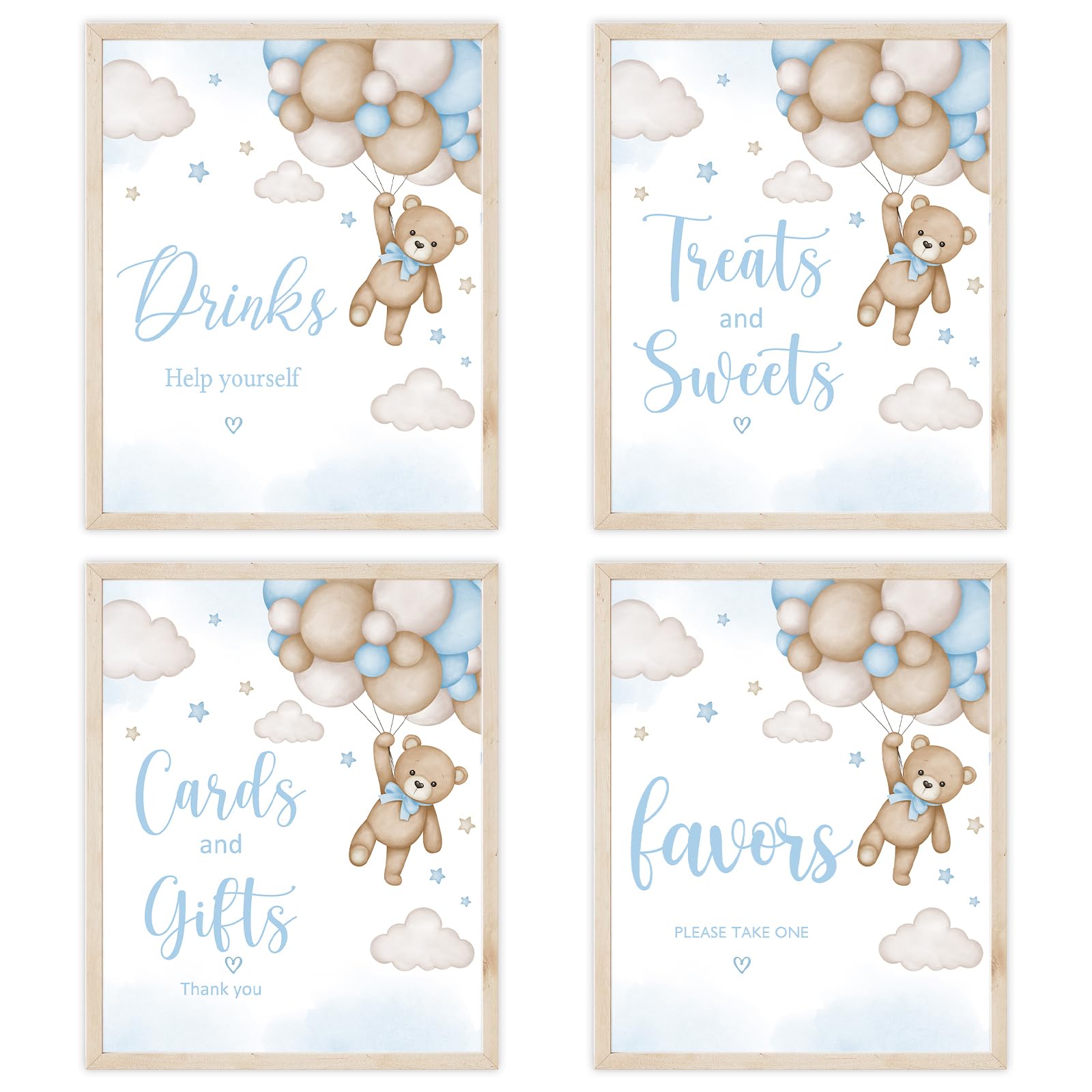 4PCS Bear Table Sign Centerpieces for We Can Bearly Wait Baby Shower Decorations Bear Birthday Decorations Party Supplies(8x10in)
