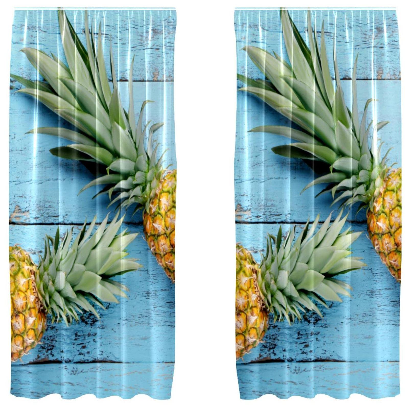 Cortinas de piña en color azul para dar luz y estilo a tu hogar