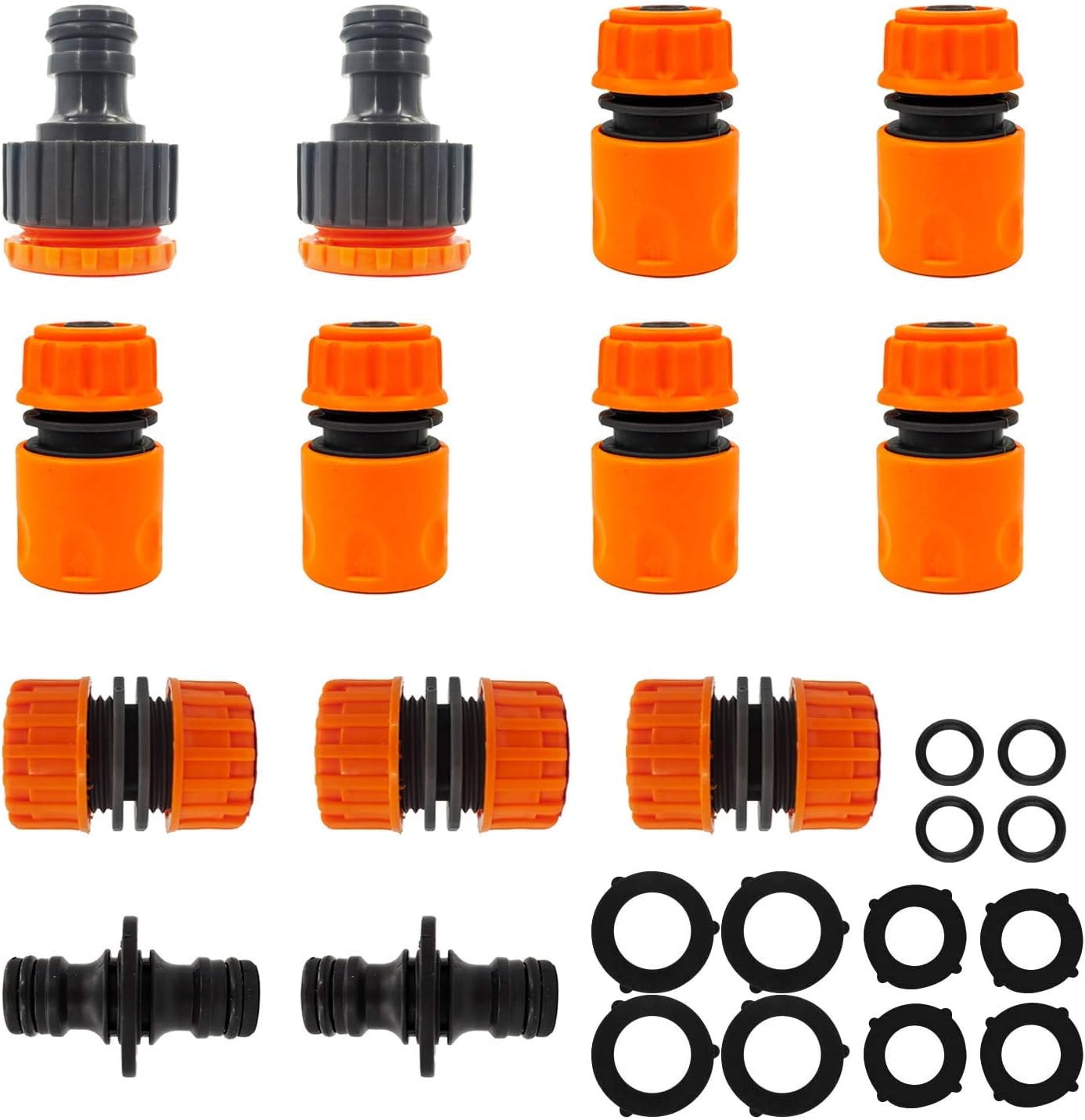 ZhiheHui Connecting Garden Hoses 6 Hose Quick Connectors 3 Hose Repair Connectors 2PCS Double Male Connector 2 Hoses Faucet Connector 1/2 Inch and 3/4 Inch 2 In 1