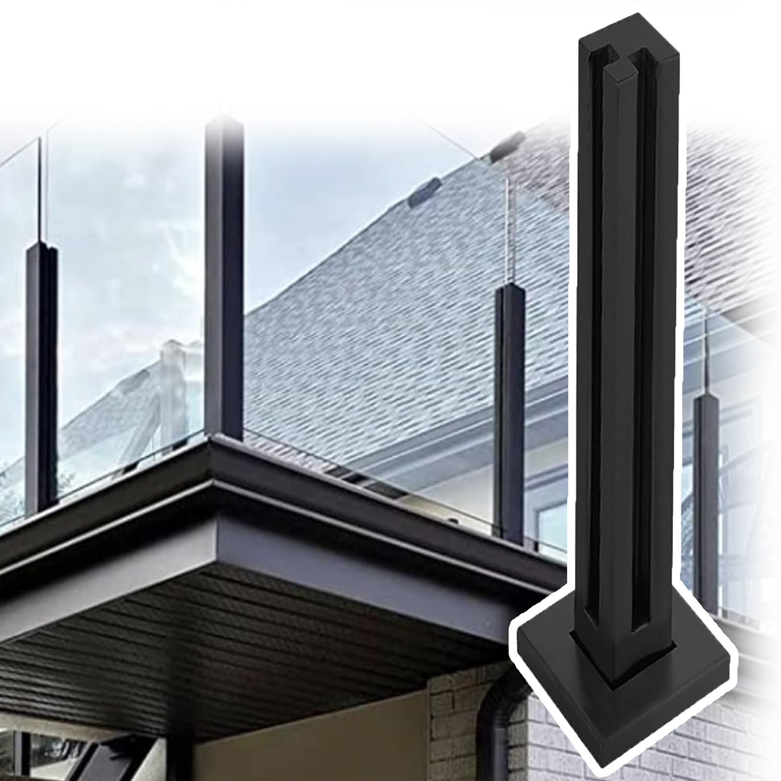 Kit poteau garde-corps verre 10-12 mm pour balustrade de terrasse