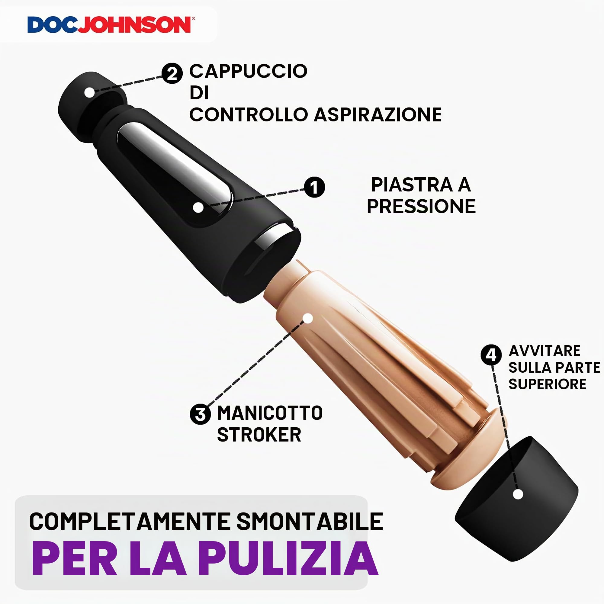 Doc Johnson Sbuccia di mano di Johnson Doc Sasha Grey Masturbator della carne di vaniglia della figa