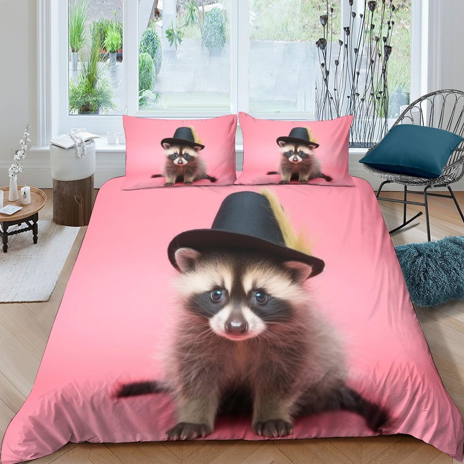 Parure de lit animal sauvage pour chambre d'enfant et ado, housse de couette 220x240cm 3D