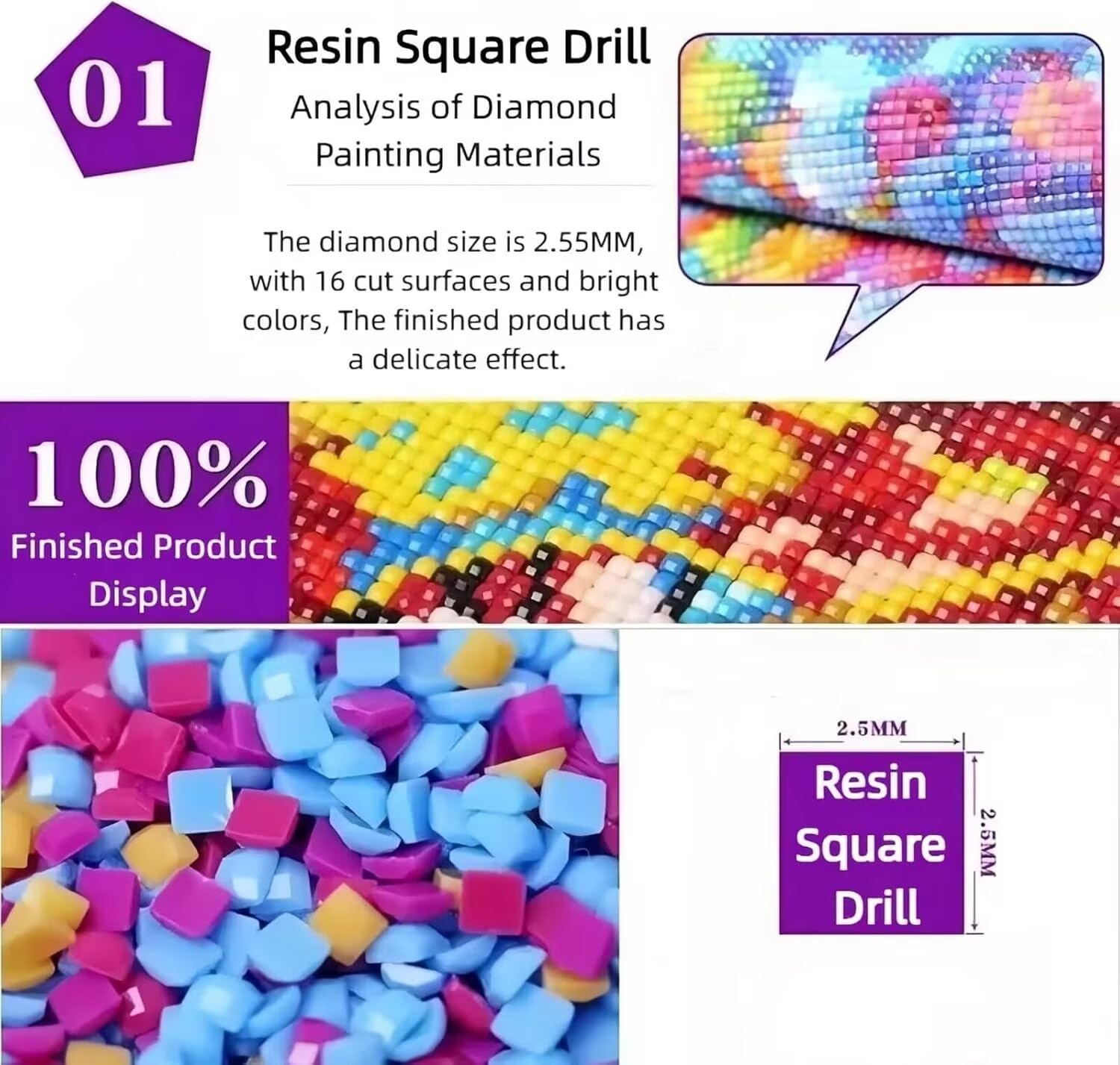 Generico Cnyaunfi 3 Pezzi Tramonto Pittura Diamante Fai-Da-Te, 5D Giallo Diamond Painting Kit Completo per Hobby Creativi Adulti, Per La Decorazione Della Parete Di Casa 70x90cm YF-3531