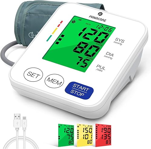 Miniatura 15 de Panacare - Máquina de presión arterial, monitor automático de presión arterial del brazo superior para uso doméstico, lectura de 2 x 99 pulgadas