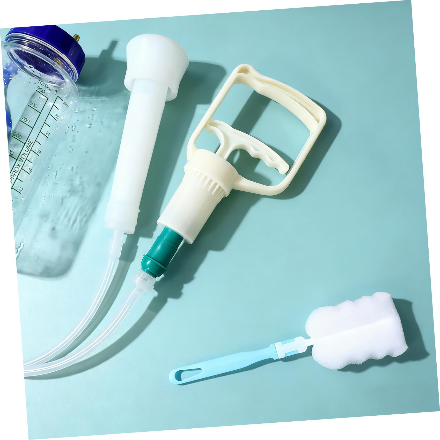 Beaupretty Macchina per Mungere Manuale per Mucche e Capre in Plastica, Facile da Controllare e Trasportare, per Fattorie e Caseifici Spazzola di Pulizia in Filo D'acciaio e Bottiglia