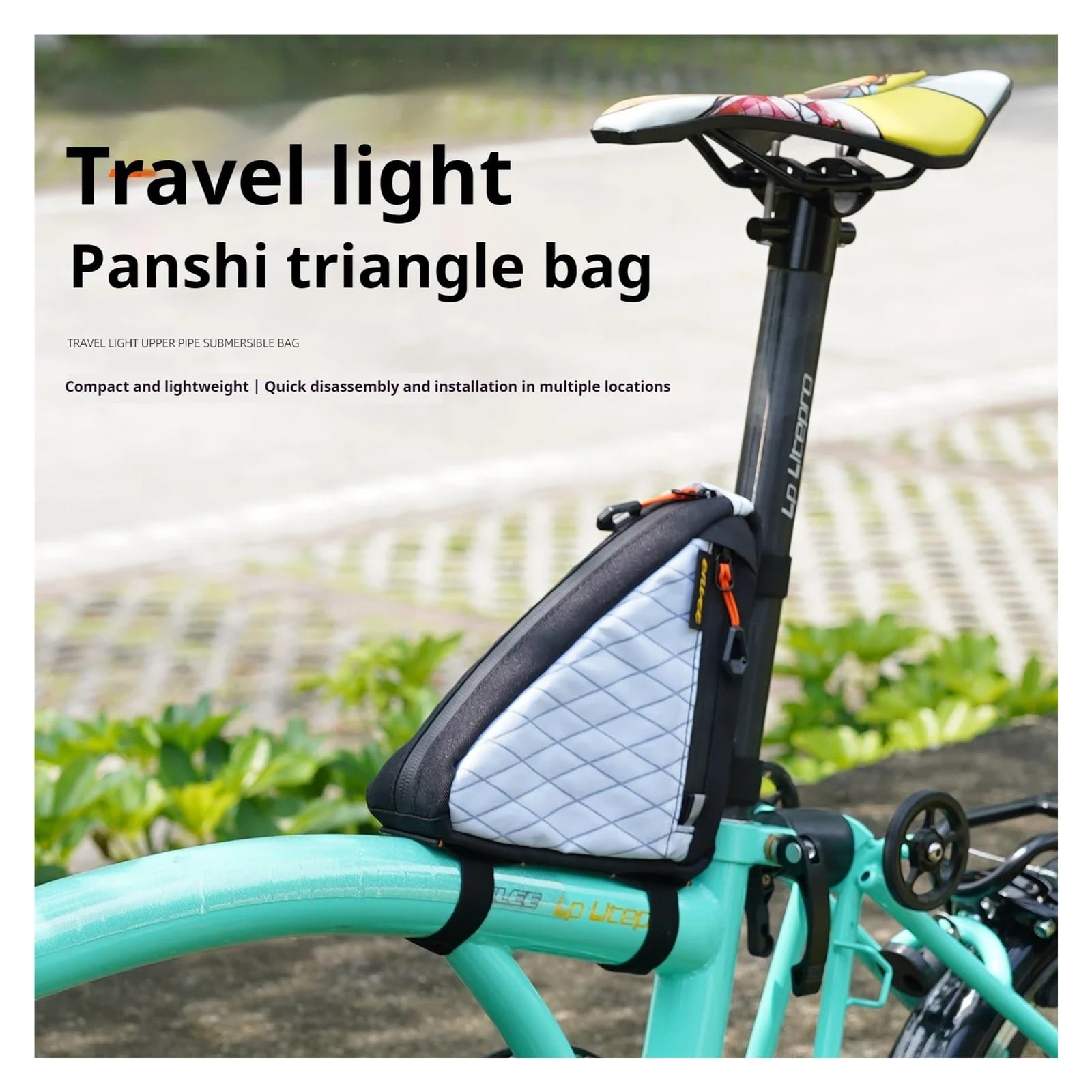 Xi Yu 1 Sac de Cadre de vélo Compact avec Plusieurs Poches de Rangement.