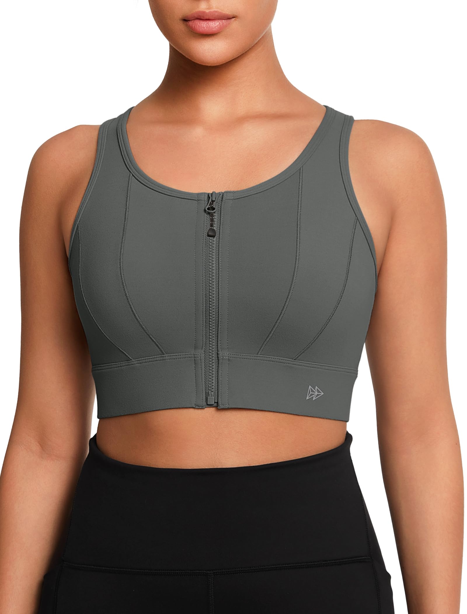 Yvette Front Closure Sports Bras for Women High Support Large Bust Supportive Sports Bra High Impact for Running