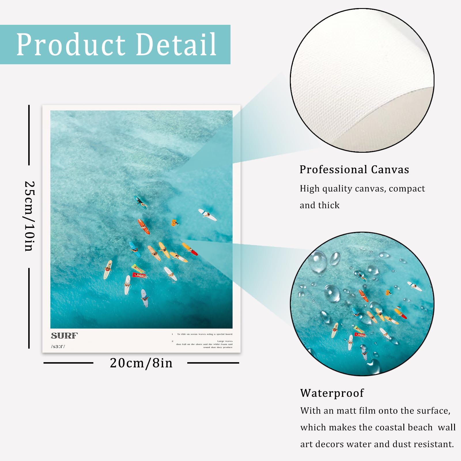 Uniro Coastal Cowgirl Decor Aesthetic, Coastal Granddaughter Room Decor, Trendy Beachy Wall Decor Beachy Summer Poster Poster Pictures, Retro Newspaper Beach Wall Art Prints Preppy Surf Up Posters for Teen Girls Room Decor, Dorm Bedroom Apartment- UNFRAMED