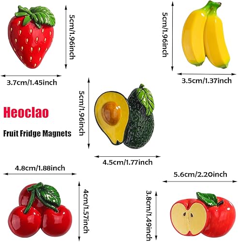 Miniatura 3 de 10 imanes de fruta para nevera, resina 3D, imanes divertidos para nevera, lindos imanes para refrigeradores, pizarras blancas, mapas y otros