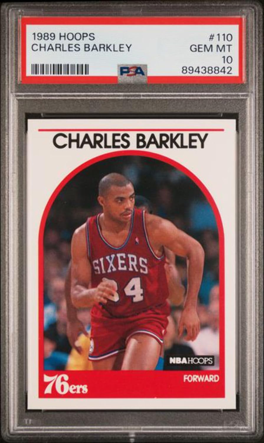 Graded 1989 Hoops Charles Barkley #110 Basketball Card PSA 10 Gem Mint