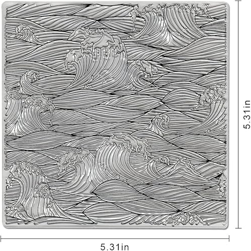 Miniatura 2 de Sello transparente de fondo de olas de mar de verano para hacer tarjetas, sello de goma transparente retro de olas oceánicas para tarjetas de papel,