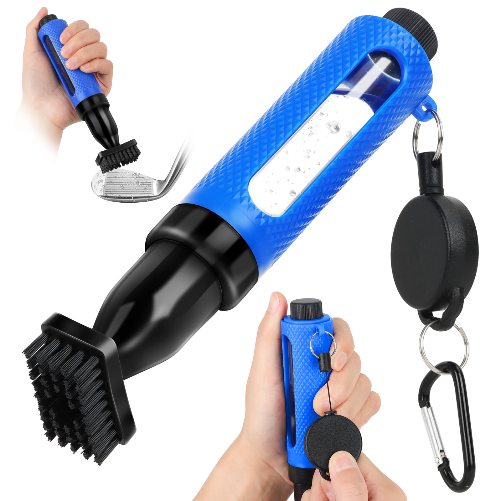 Golf Club Cleaning Kit,Golf Accessories,Golf Cleaning Kit with Golf Club Cleaner Water Brush,Towel,Divot Repair Tool,Groove Sharpener,Golf Ball Alignment Complete Golf Kit