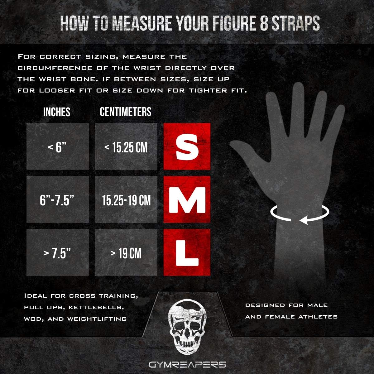 Gymreapers Figure 8 Lifting Straps for Deadlift, Powerlifting, Strongman, Cross Training Strong Weightlifting Wrist Straps for Men, Women : Sports & Outdoors