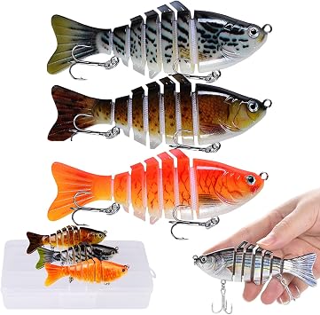 Bionic Swimming Lure, Fishing Lures for Freshwater & Saltwater -Swimbait Fishing Lures for Bass Trout Glide Bait Fish, 3D Bionic Swimming Bait Swims Like a Real Injured Fish