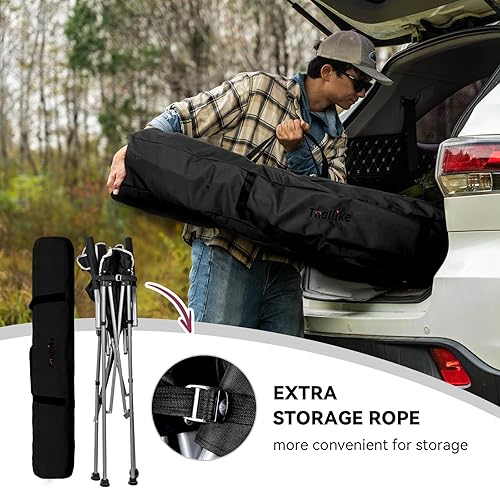 Miniatura 7 de Silla alta plegable para salón de maquillaje, silla portátil para sesión de fotos plegable de altura de barra de campamento con bolsa Stroage,