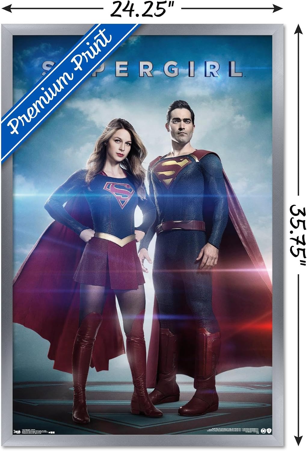 Trends International DC Comics TV - Supergirl - Cousins Wall Poster, 22.375" x 34", Silver Framed Version