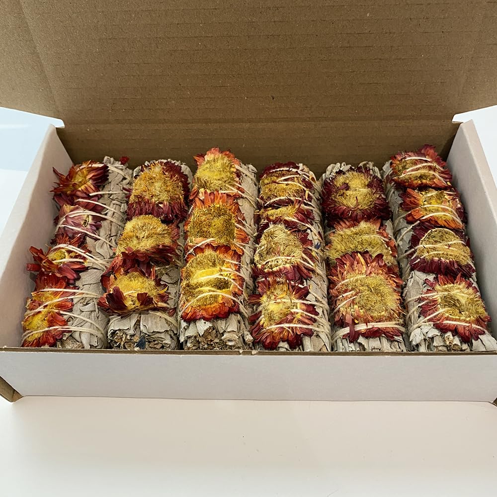 Vie Other Colour Smudge Sticks, White Sage And Red Sunflower 4", Pack Of 6