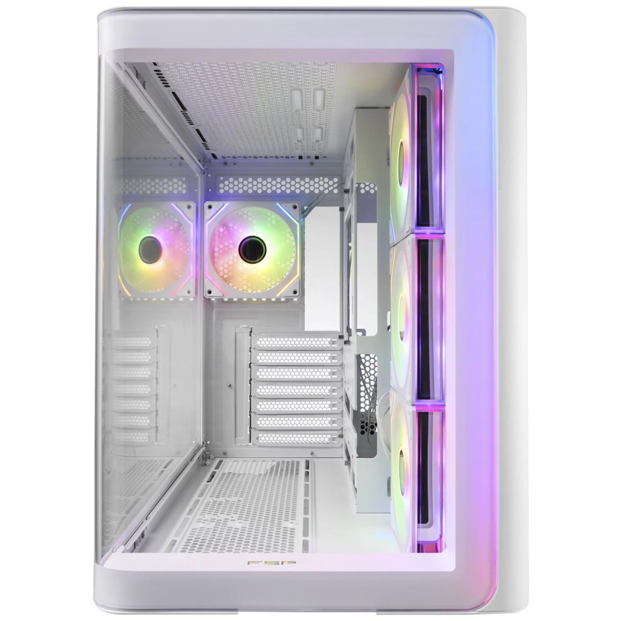 FSP M580 Gamingowa obudowa z zakrzywionego szkła 3D ATX, obsługiwana do ATX MB, biała obudowa