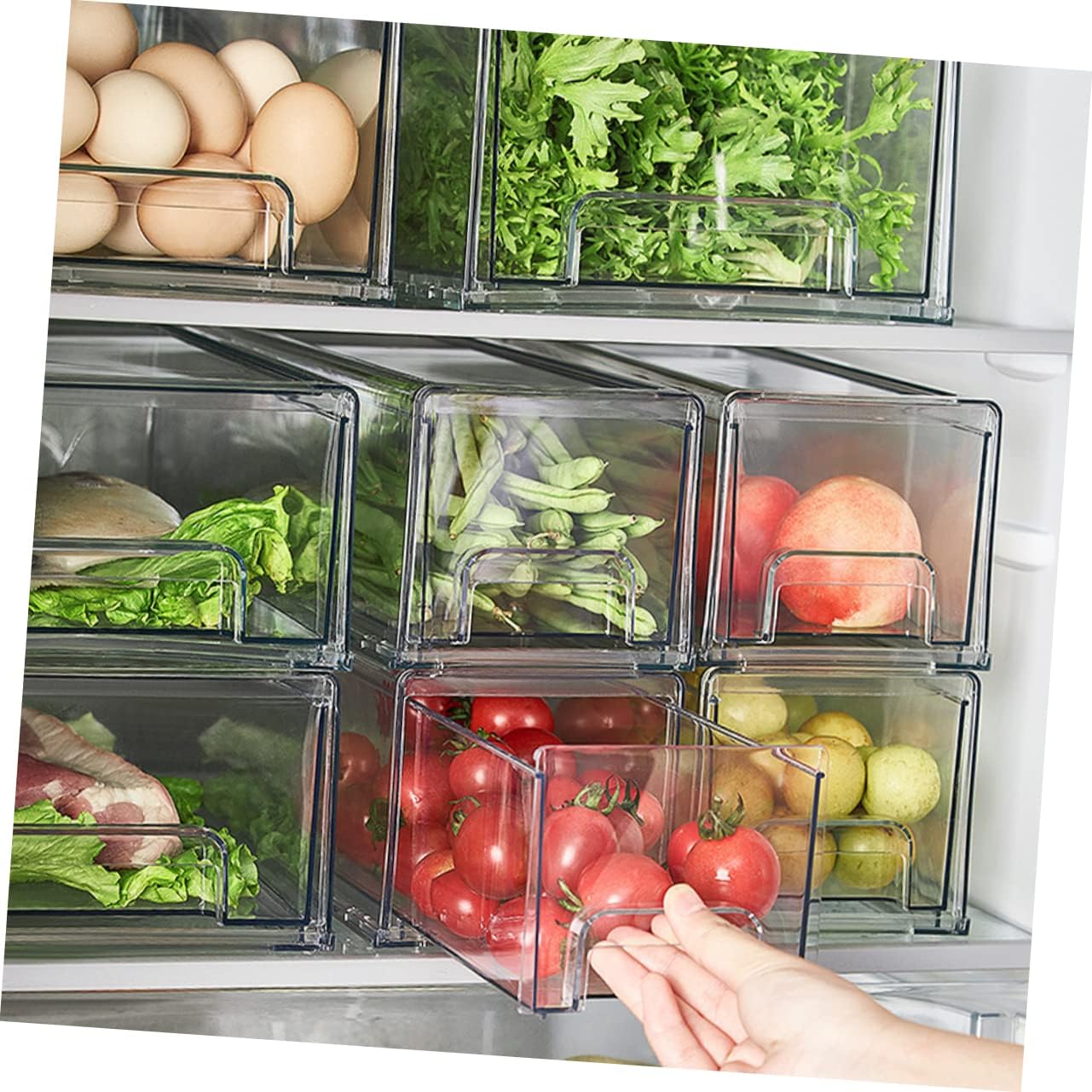 Refrigerator Compartment Box Drawer Type Fridge Bin High Grade Pet Material Fresh Keeping Storage