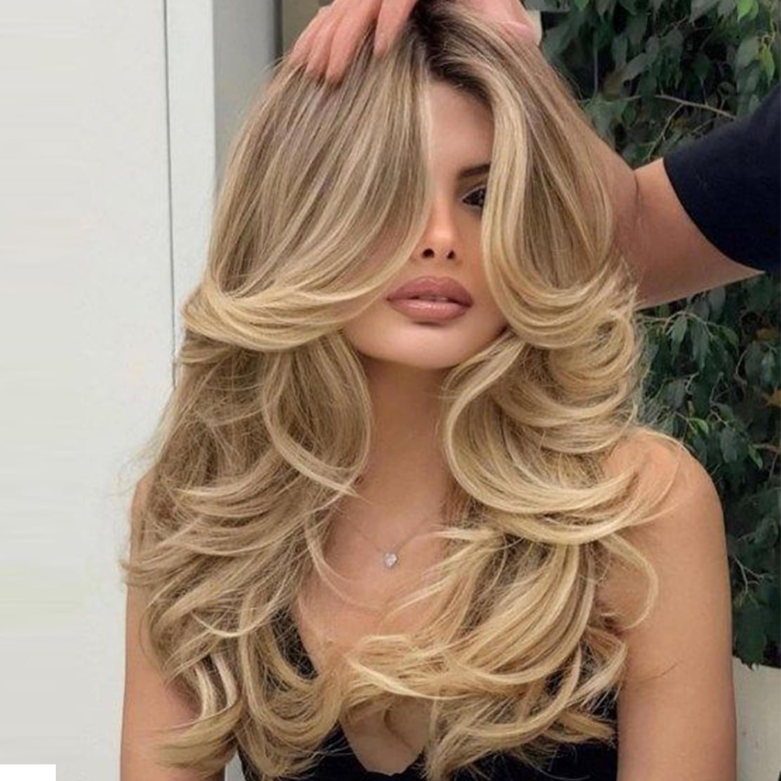 Photo 1 of ***STOCK IMAGE FOR REFERENCE***

Jolelyne Long Golden yellow Wavy Layered Wig with Curtain Bangs
