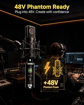 XTUGA 2.4GHz Wireless XLR Transmitter & Receiver, Wireless Microphone Adapter System for Dynamic/Condenser Mics w/ 48V Phantom Power fit for Live Show,Audio Mixer,PA Systems,Studio,Church (SF-1)