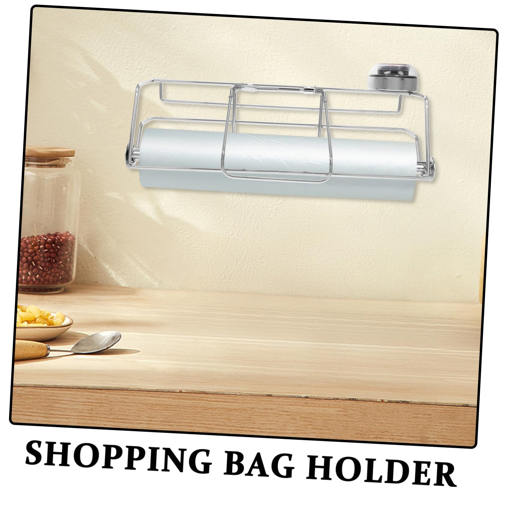 SOLUSTRE Estante Para Bolsas De Acero Inoxidable Porta Bolsas De Compras Organizador De Supermercado