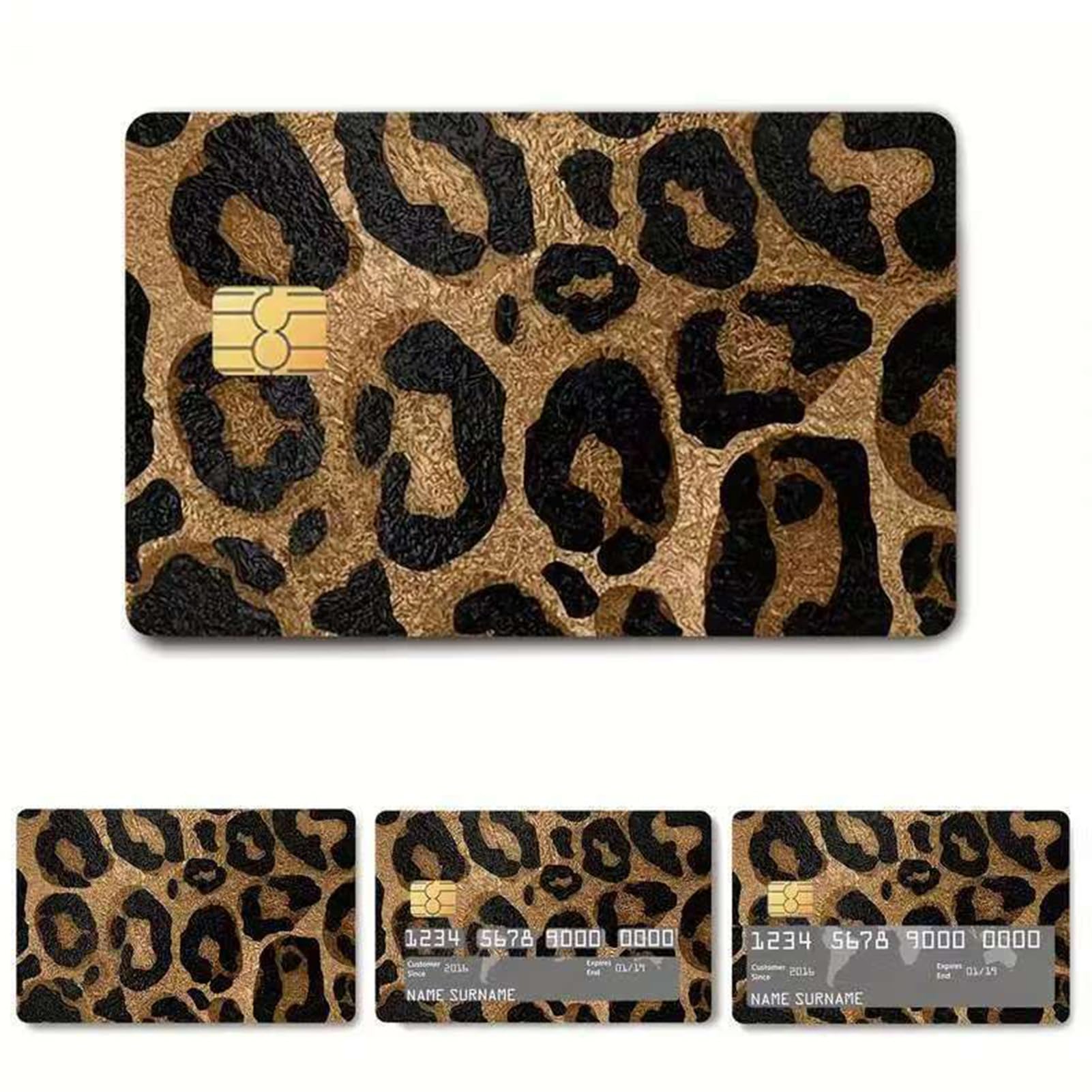 mophrati Detachable Sticker Cover for Metro Cards Leopard Print Transportation Waterproof Credit Card Skin Cover Debit Card