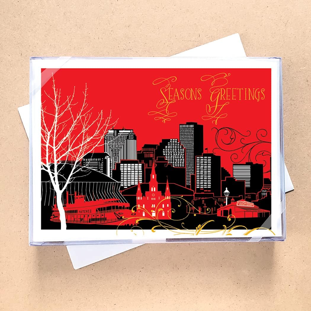 New Orleans Foil - Box of 8 Holiday Cards and Envelopes