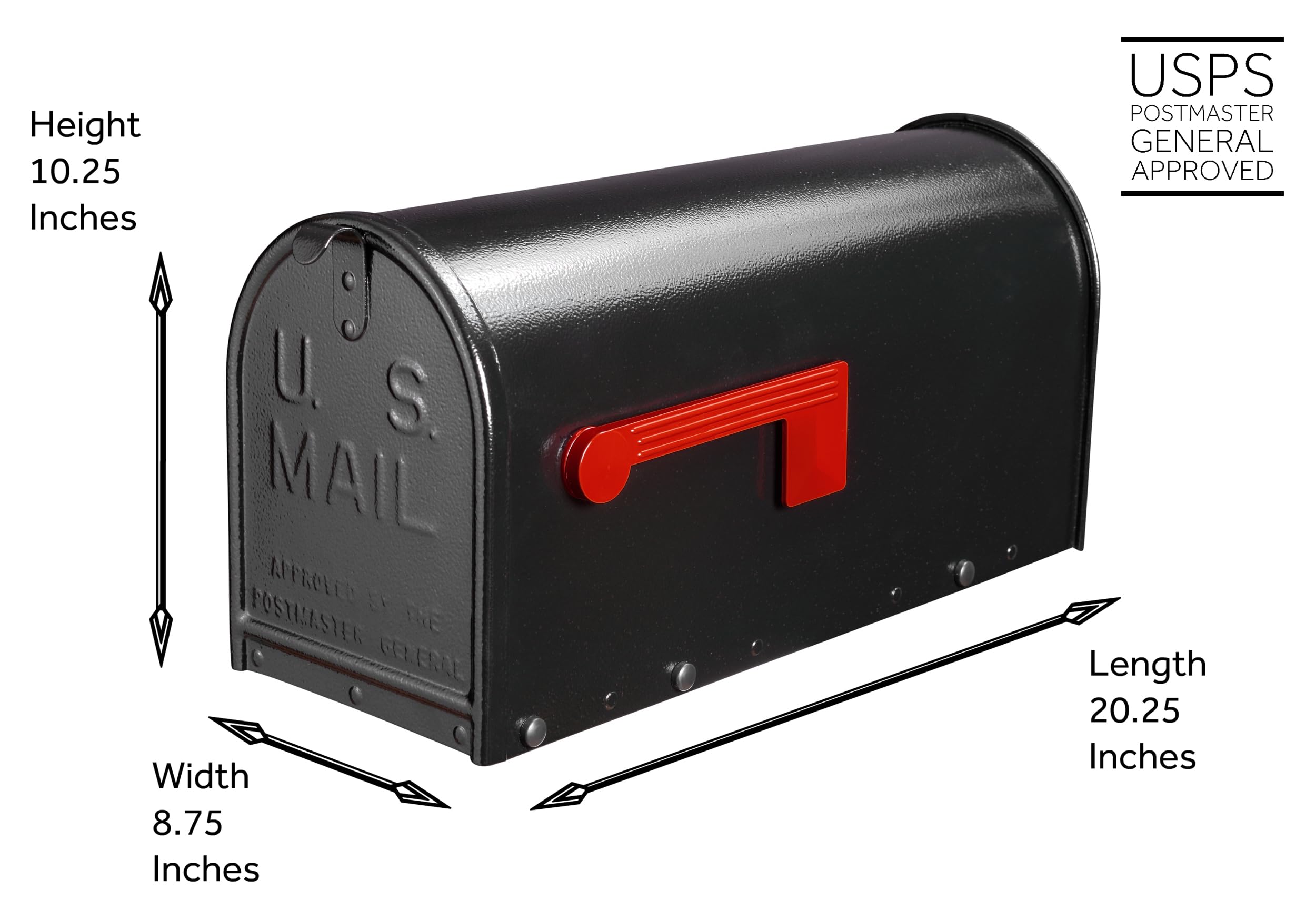Amazon.com: Janzer Mailbox - Textured Black - Large : Tools & Home