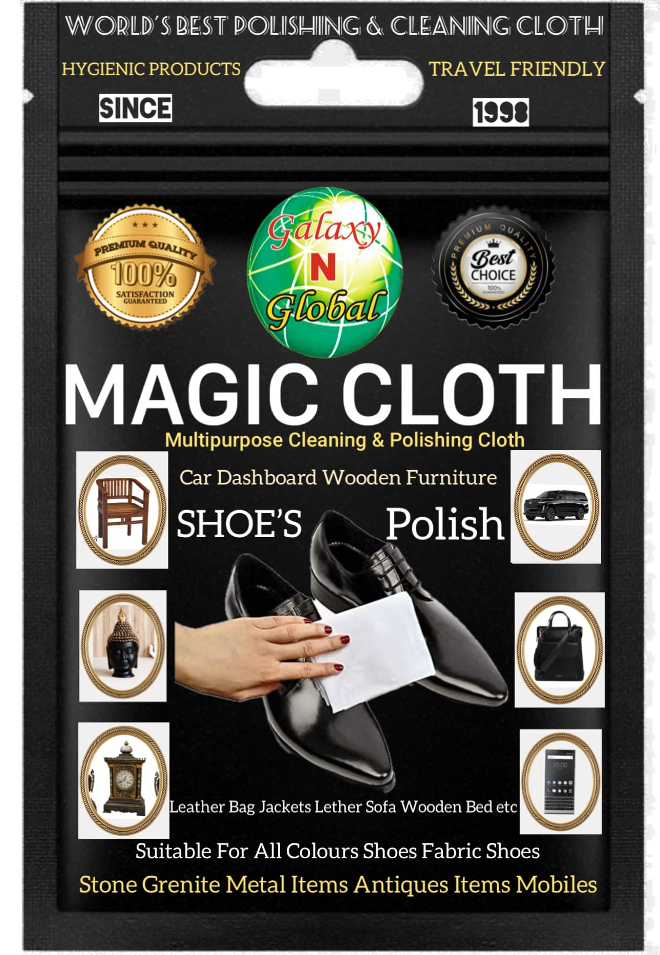 Wonderful Magic Microfiber Cloth (Pack of 3 Size 25/40 cms 60 GSM) Multipurpose Cleaning and Lubricant polishing Fabric-image-38