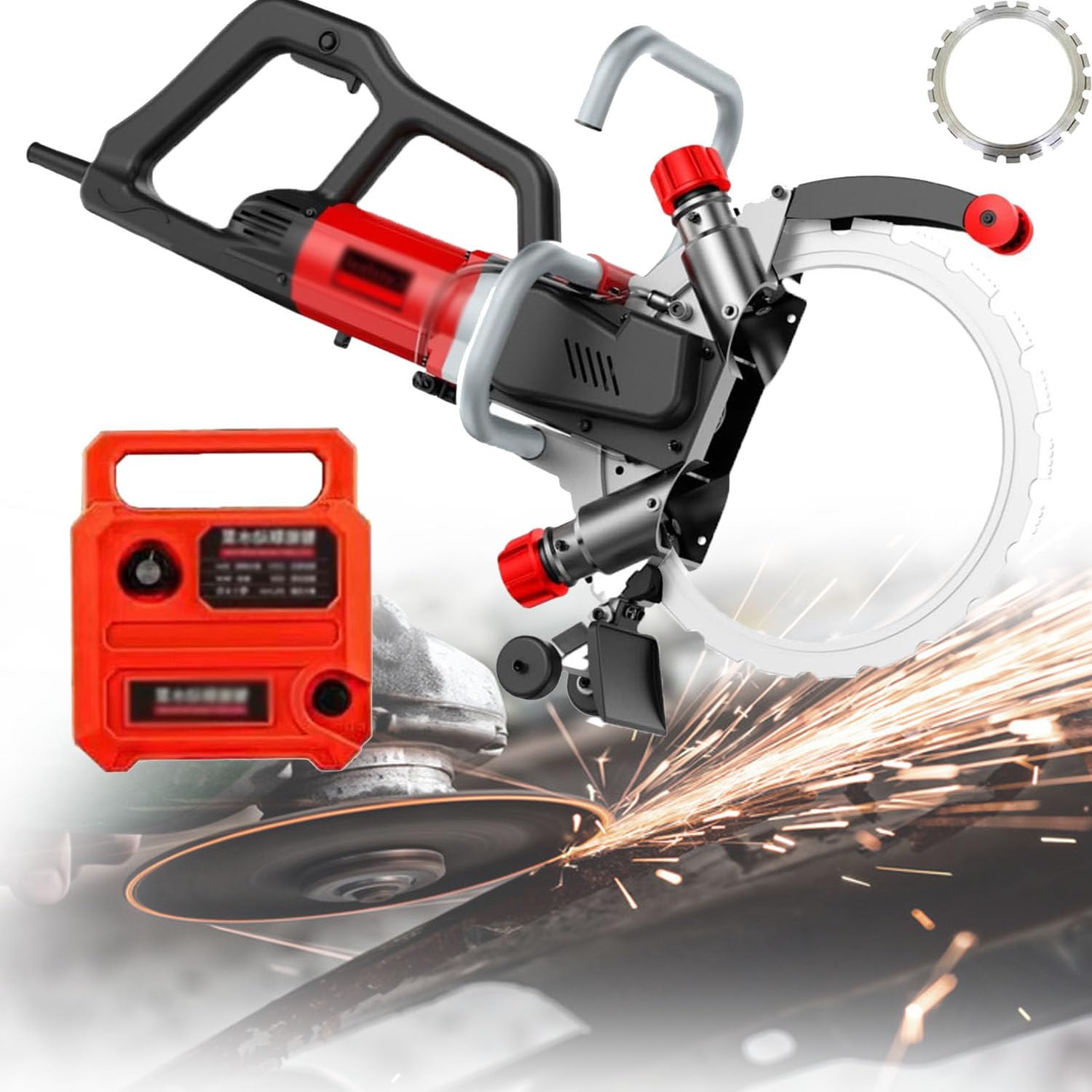 Sierra circular eléctrica sin escobillas de 8800 W/9500 W, profundidad de corte de 270/300 mm, 3000 RPM, máquina de corte de ranura eléctrica para granito, piedra, 8800W-1Blade