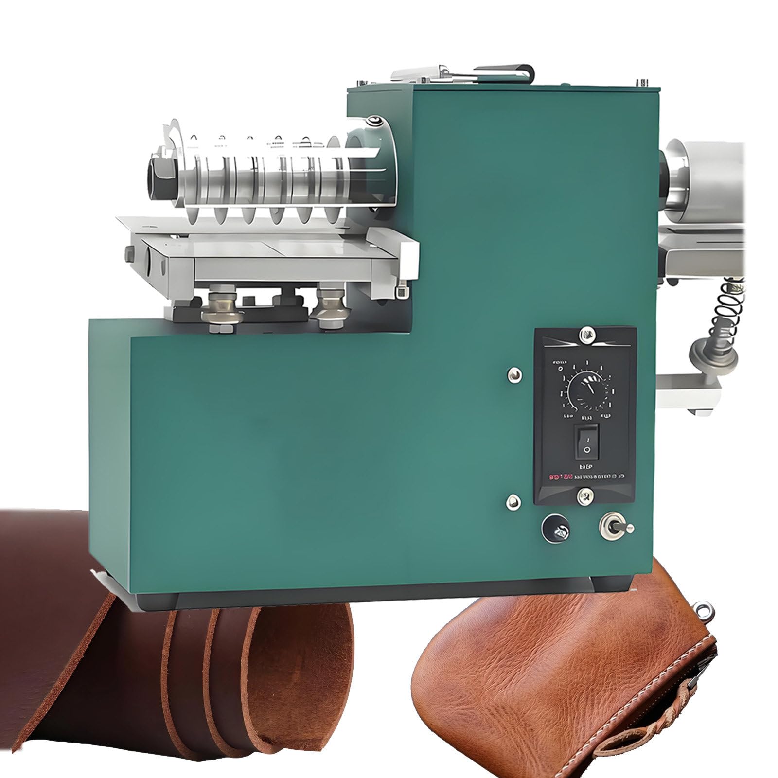 GIZMIT Variable Speed Leather Slitter, Electric Leather Strip Cutter Speed Adjustable, DIY Leathercraft Splitter Skiver Machine for Leather, 20cm Cutting Width, Thickness <3Mm Singlehead