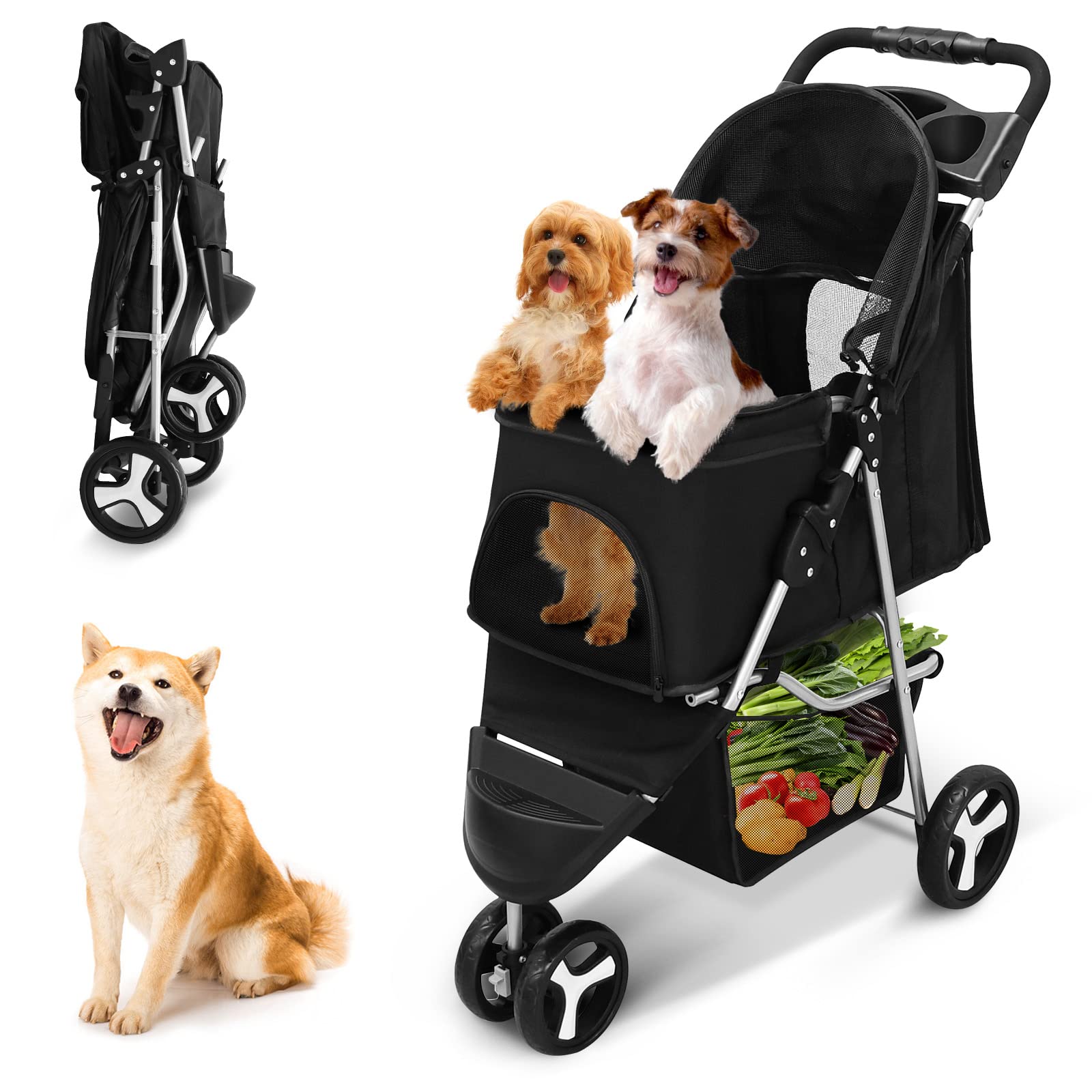 Buy Dog Stroller,Pet Stroller,3 Wheel Pet Stroller for Dogs and Cats