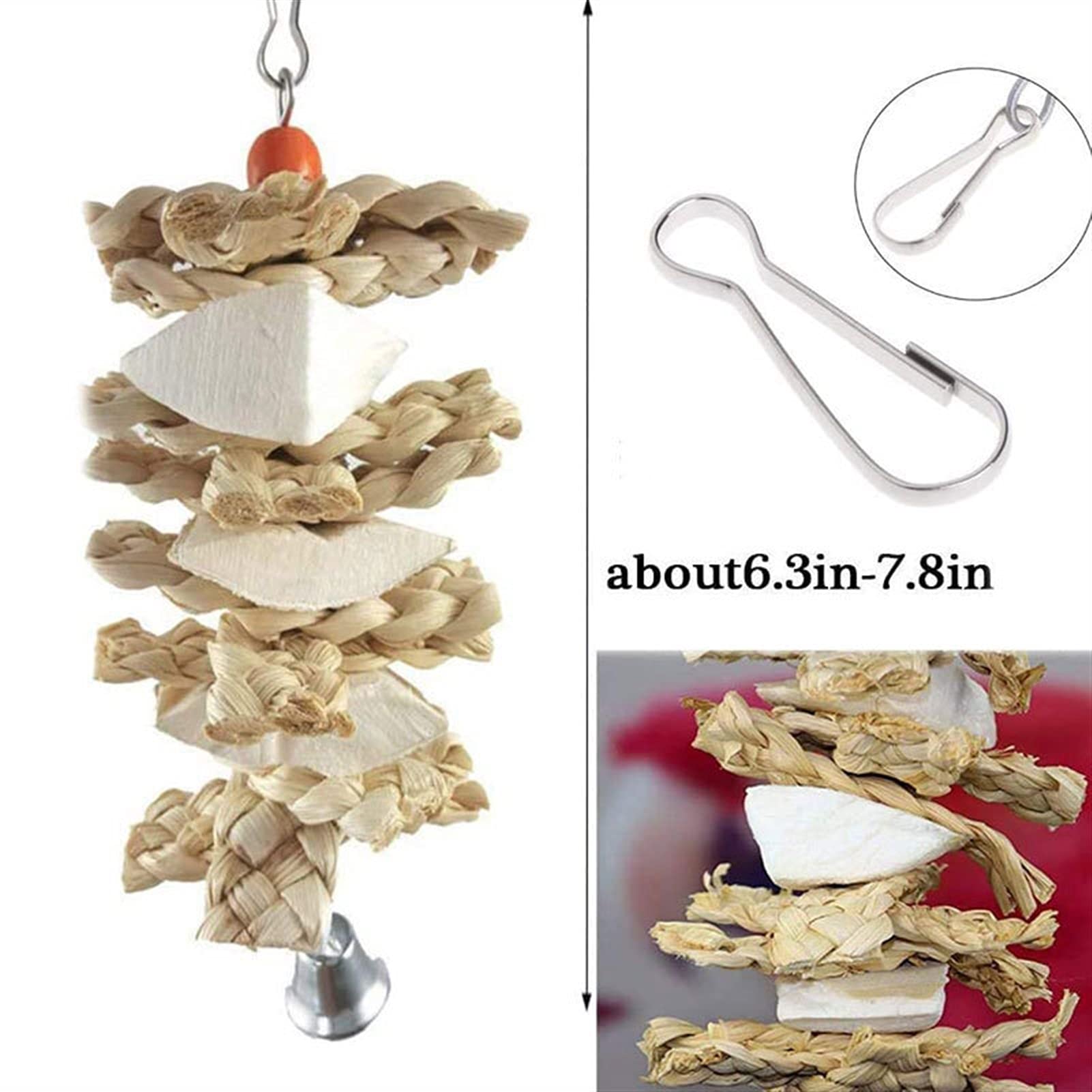 Zabawki dla ptaków 3 SZT Cuttlefish Drewniane zabawki do żucia Zabawki ptaka dla papug Budgie i sepia Zwierzęta Okoń Materiały Papuga Zabawki
