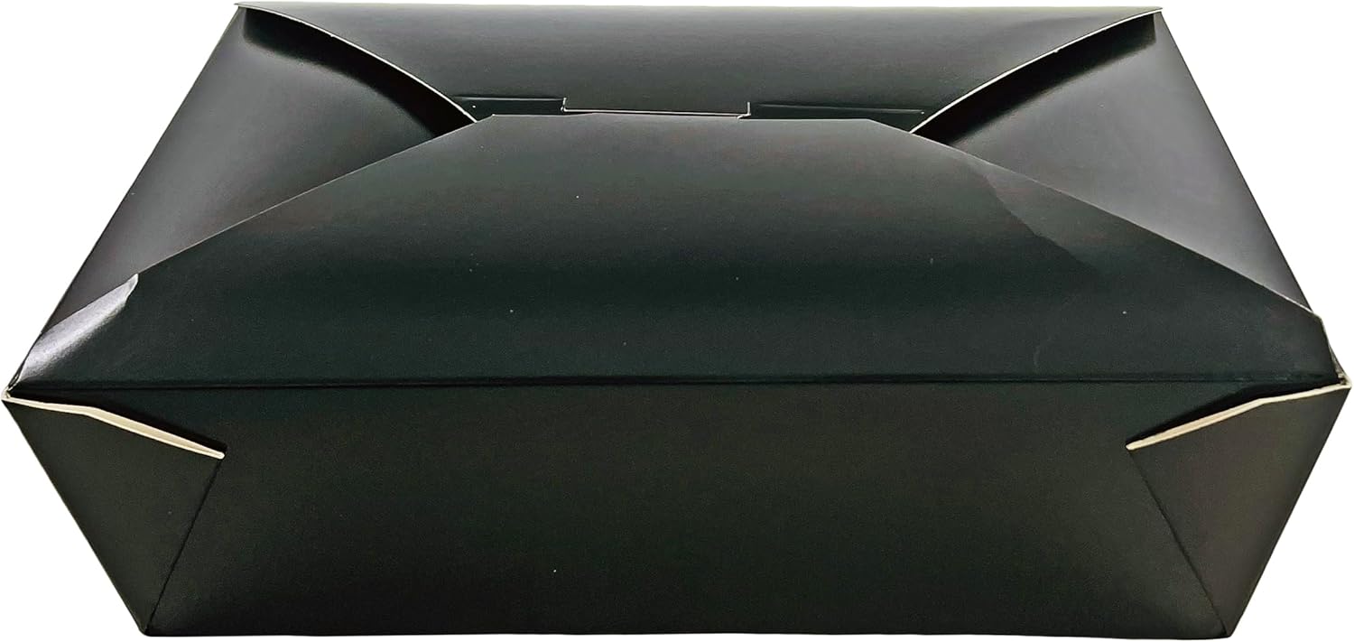Bits N Things #3 Take-Out Container 71 oz. | Black Microwavable Folded Paper | 7.75" x 5.5" x 2.5" | 50 Count