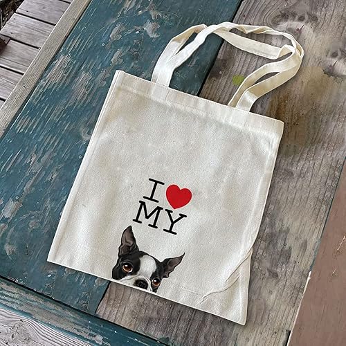 Vista 66 de WIRESTER Bolsa de lona reutilizable para mujeres y niñas, bolsa de compras de comestibles, bolsa de hombro, bolsa de viaje, animal de perro y gato