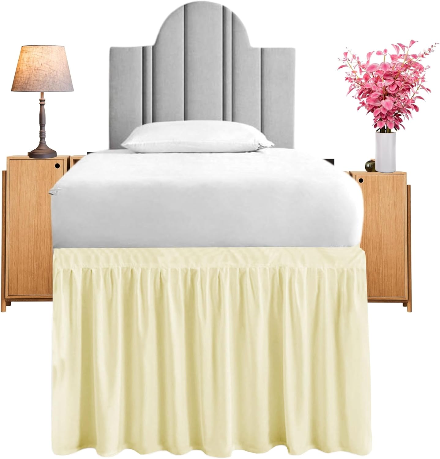 Dorm Room Bed Skirt for Twin XL Dorm Bed,Extended Dorm Bed SkirtLong Bed Skirt Dorm
