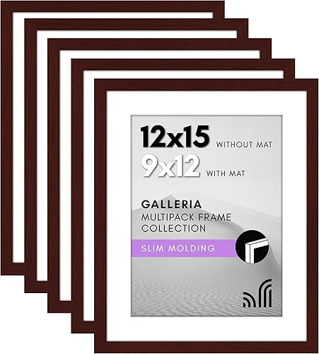 Vista 278 de Americanflat Portarretratos de 5 x 6 pulgadas con plexiglás pulido, juego de 5 portarretratos de 2 x 3 pulgadas con paspartú o para fotos de 5 x 6