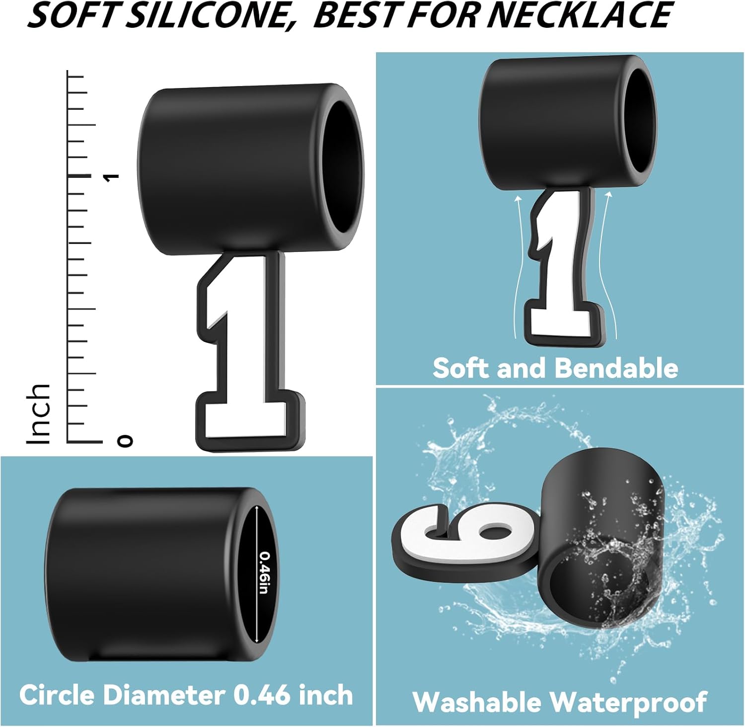 Premium Number 0-9 Pendant for Baseball Necklace, You Pick 0-9 Pendant for Sports Fan Necklaces, Highly Recommended for Three Colors Braided Rope Tornado Necklace - Image 2