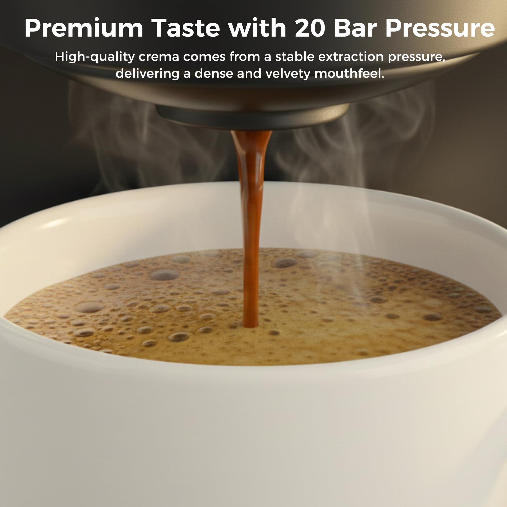 Machine à Café Expresso 3 en 1, 20 Bars, Cafetière Multi-Capsules Compatible avec NES Original/DG/Café Moulu, 7 Niveaux de Volume et Température Réglable, pour Maison et Bureau (Noir)
