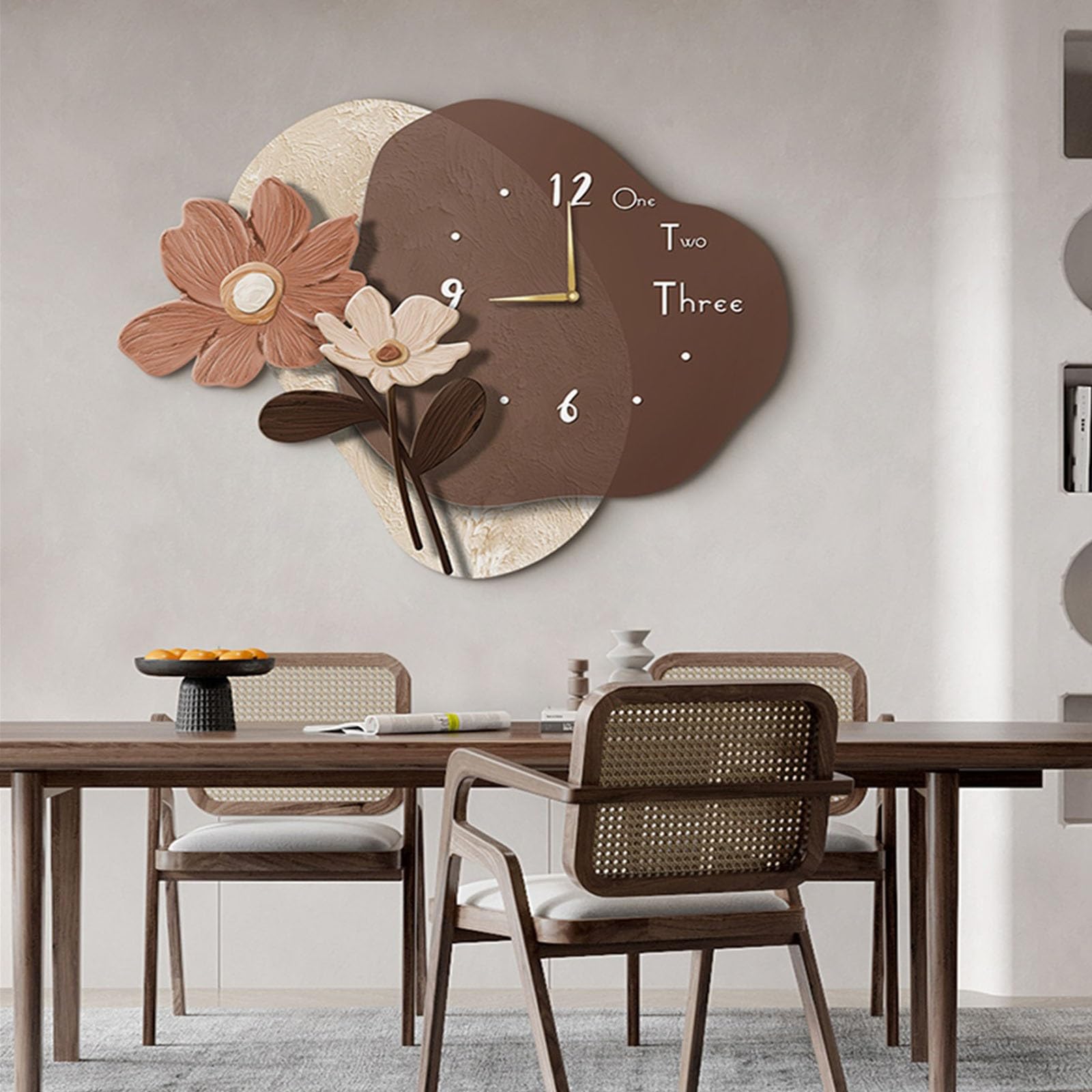 Reloj Cocina Reloj de Pared Decorativo LED con diseño Flores