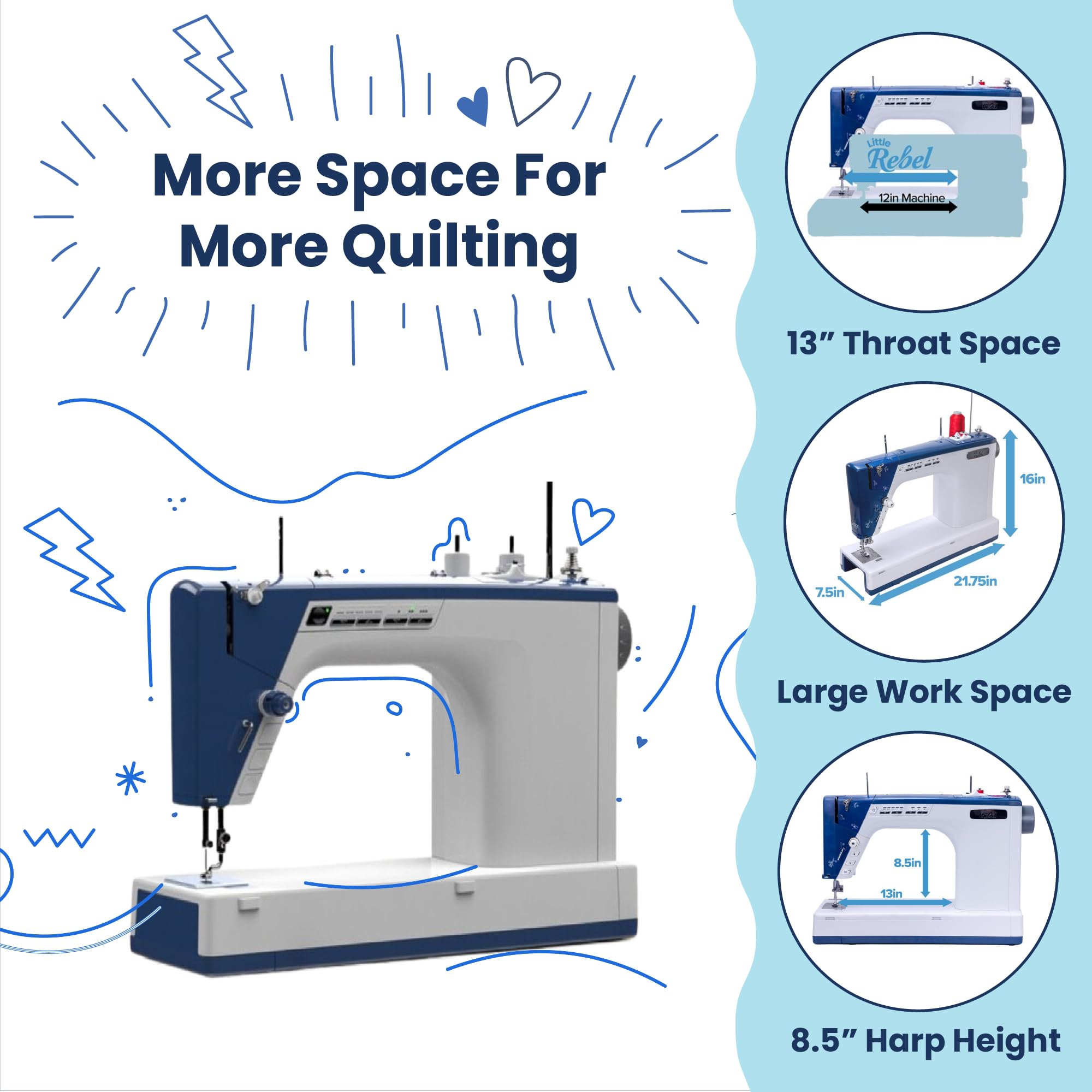 Little Rebel Sewing and Quilting Machine with Built-in Stitch Regulation (Little Rebel)