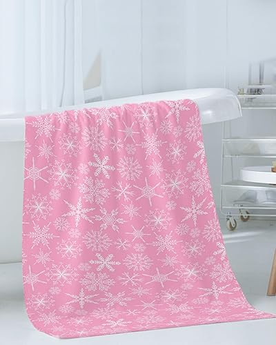 Miniatura 3 de Juego de toallas de baño de 3 piezas, juego de toallas de invierno con copos de nieve para baño, toallas de baño suaves y absorbentes, juego de