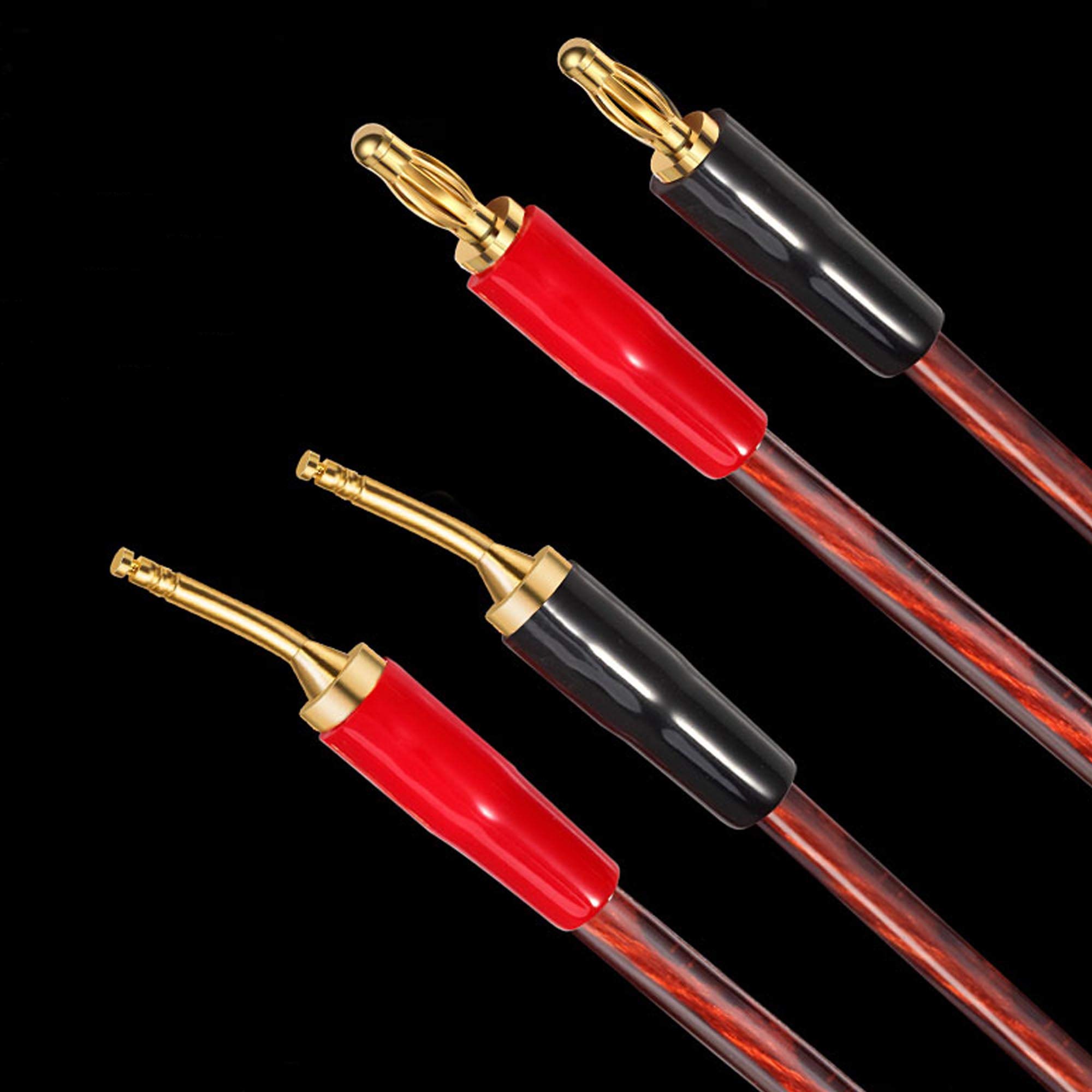MEIRIYFA 2 m HiFi Lautsprecherkabel 6,35 mm TS auf Dual Banana 4 mm Stecker, Audiokabel OFC für DJ-Anwendung, Mixer, Lautsprecher, Mikrophon, Verstärker, Surround-Sound